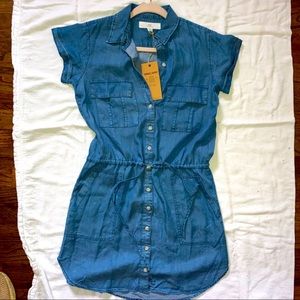 Denim blue jean short sleeve sundress